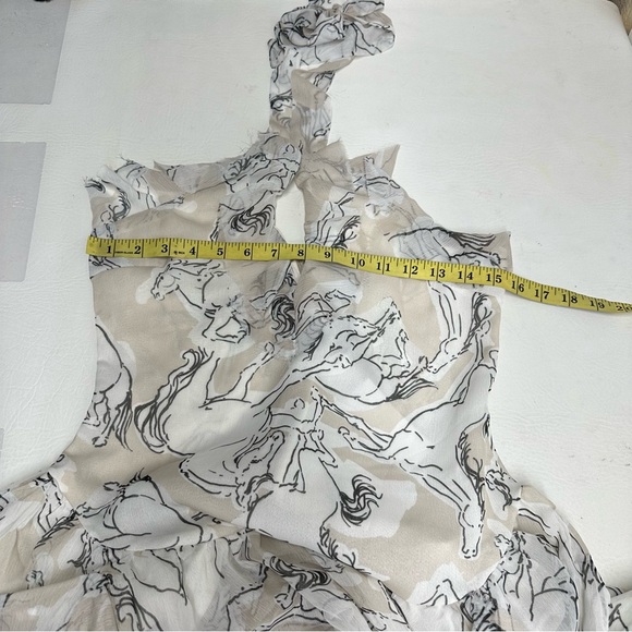 Nasty Gal ruffle kayhole stallion print Halter Maxi Dress Sz 6 nwt - Picture 6 of 12